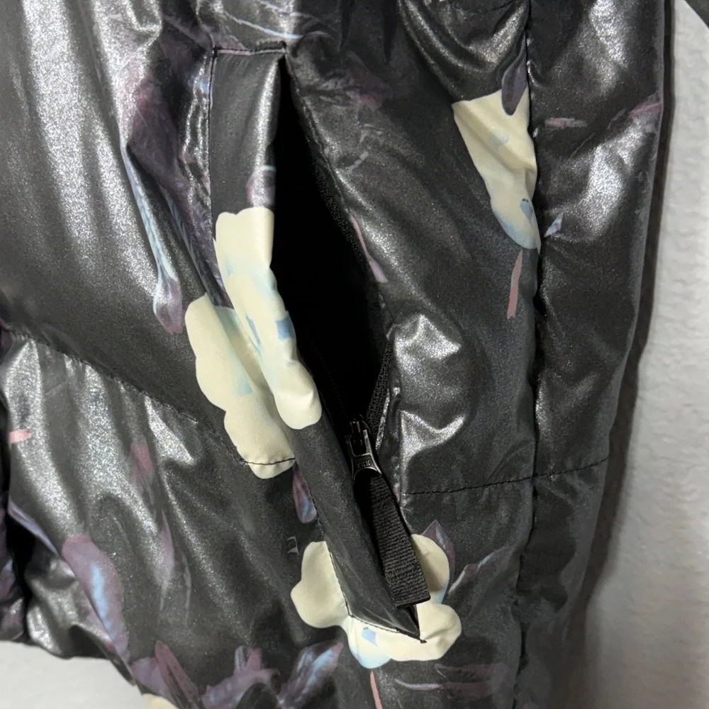 The North Face Girl Down Floral Puff Jacket with Hood